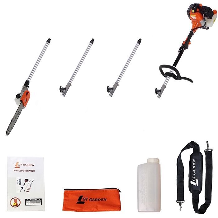 GT GARDEN - Benzine-aangedreven snoeischaar met draaibare kop, 52 cc, 3 pk, 4,15 meter lang