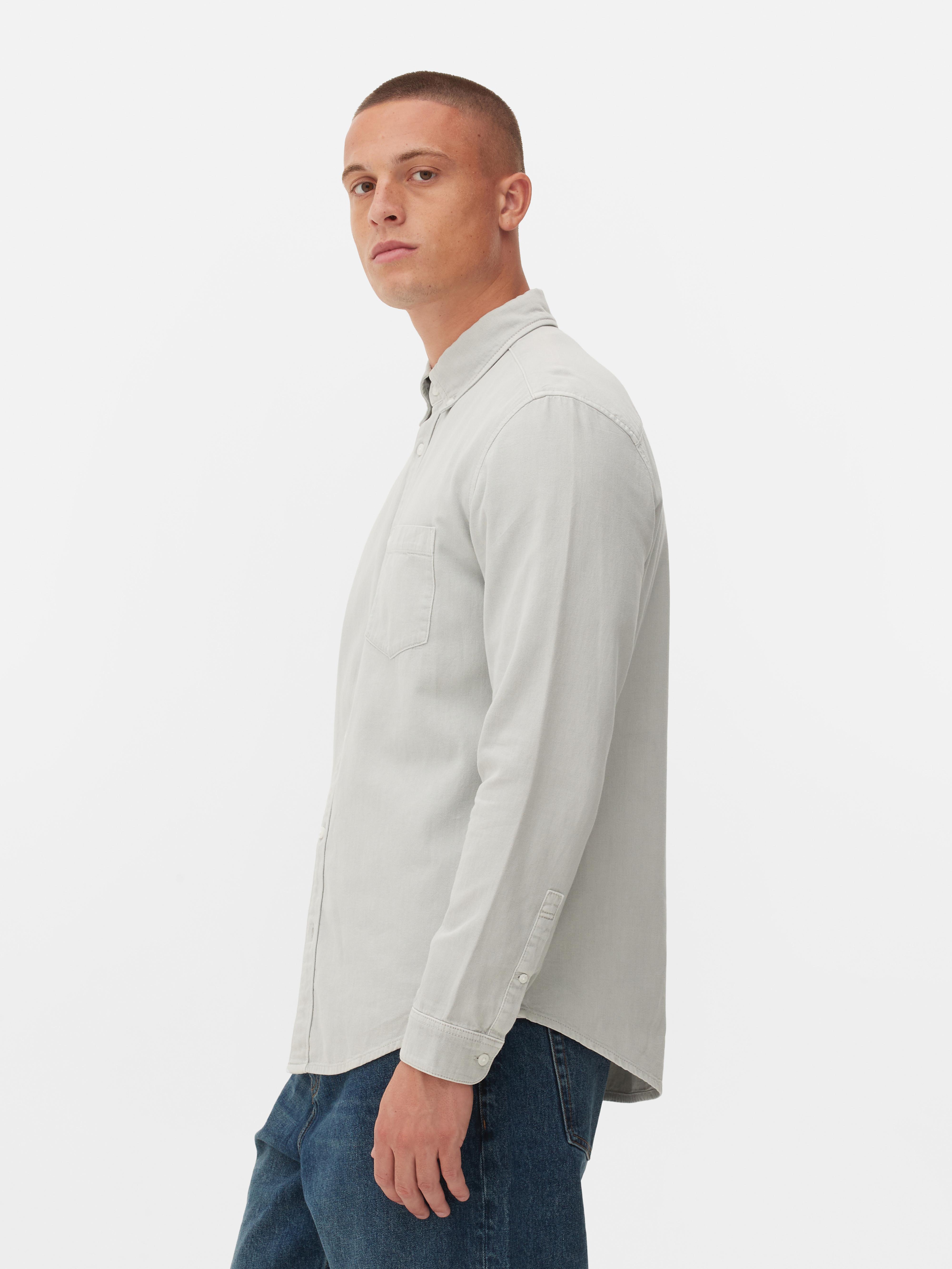 Hosszú ujjú twill pamuting Laza, hosszú ujjú, gombos záródású twill pamuting
