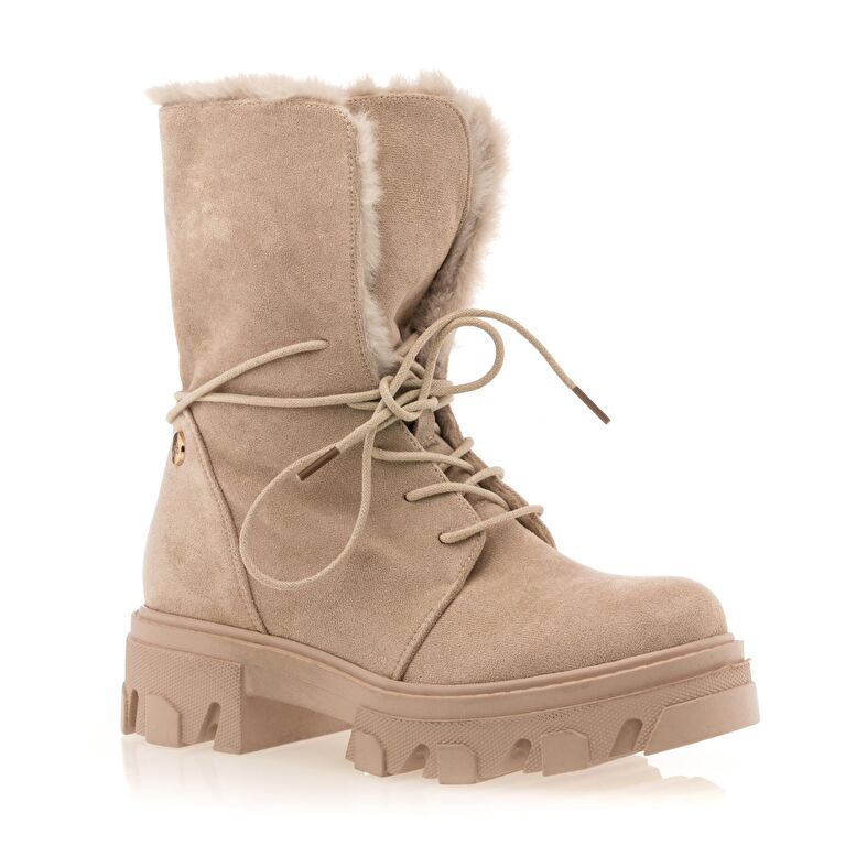 Beige Damenstiefel / Stiefeletten