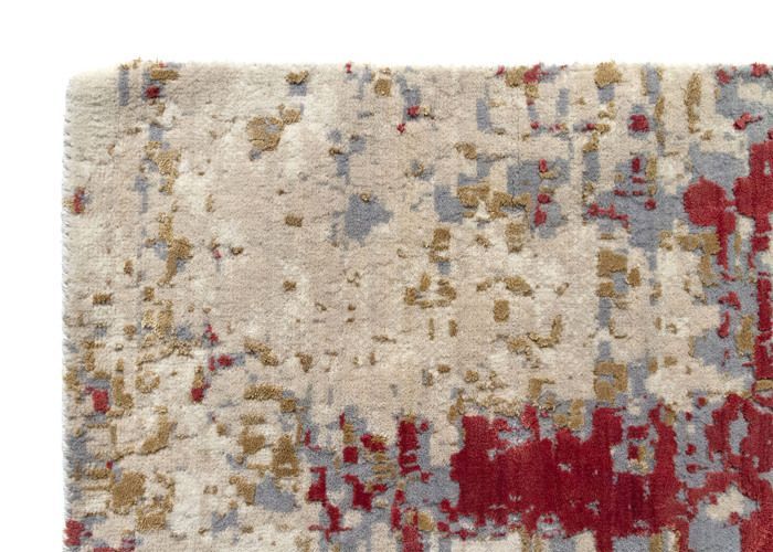 Tapis Contemporain en Laine Alpes HAMID, Tapis Doux Moderne,  ( Beige Rouge, 300 x 200 cm )