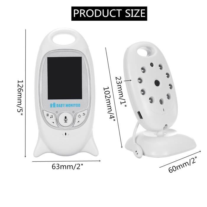 TEMPSA Baby Monitor - Wireless Newborn Camera - LCD Baby Monitor with Night Vision - White