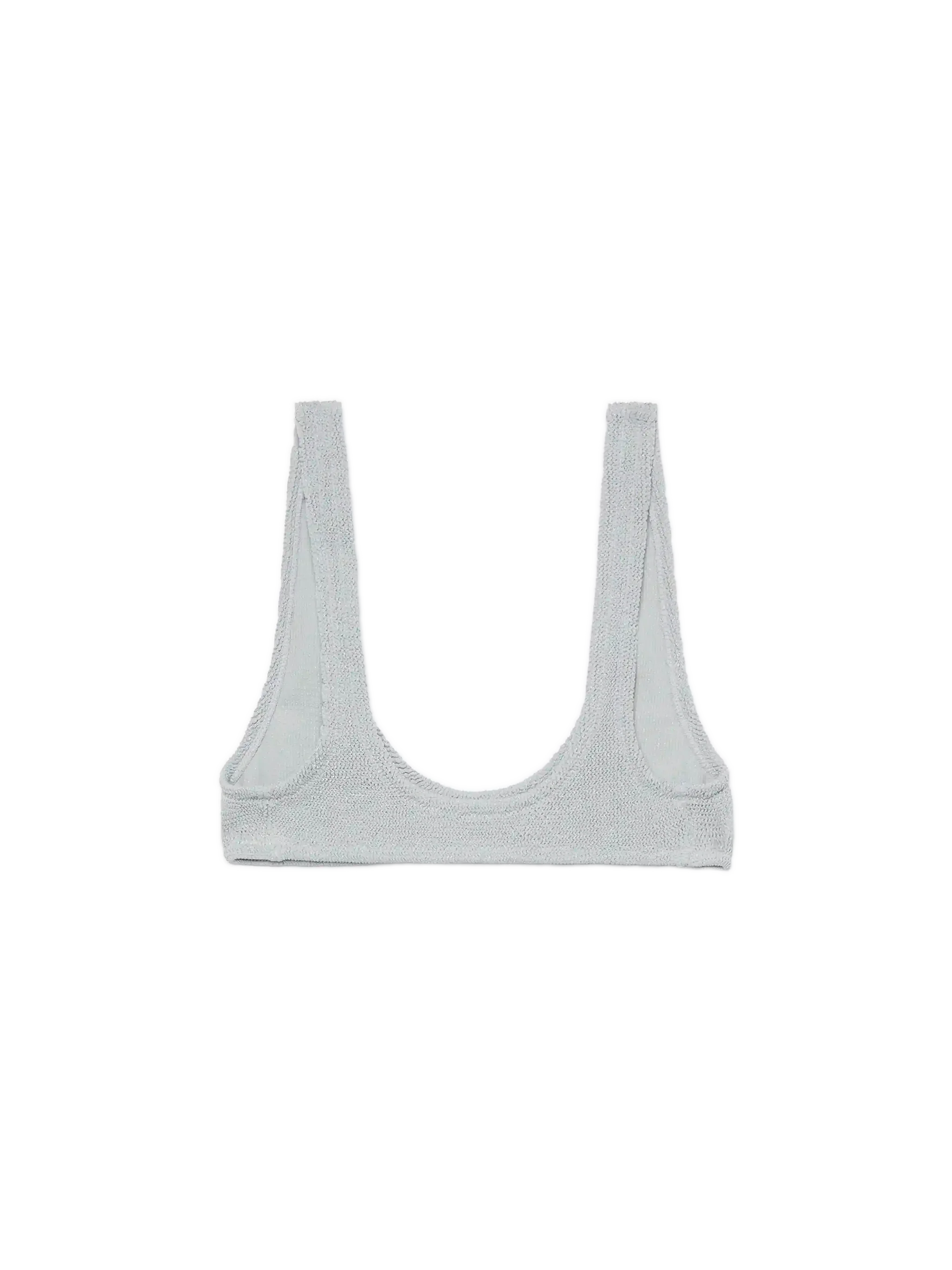 Pamy mini-bralette van zilverkleurige lurex-kreukelstof