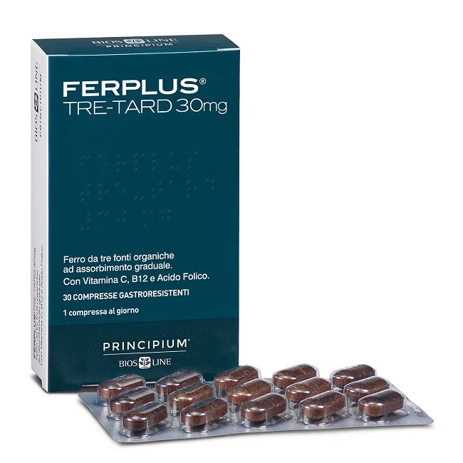 Voedingssupplement met ijzer BIOS LINE FerPlus Tre-Tard 30 tabletten