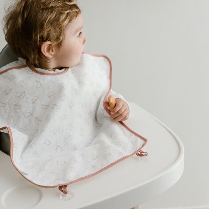 Babycalin - Bavoir maternelle 24 mois Greenland Lapins - Bavoir élastique à ventouses 45x40 cm