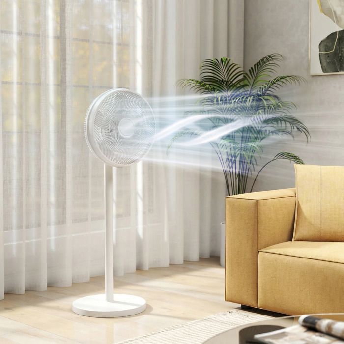 Pedestal fan - HOMCOM - 80° oscillation, adjustable height, 4 speeds, 10-hour timer - 40 x 40 x 118.5 cm - ABS - white