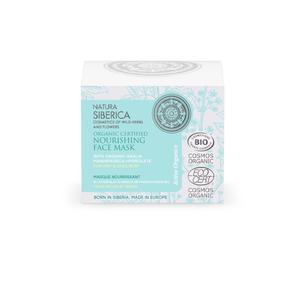 Natura Siberica Masque Visage BIO Nourrissant Peaux Sèches et Ternes à l'Aralia de Mandchourie