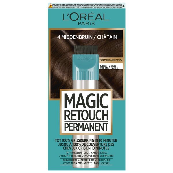 L'Oréal Paris Magic Retouch 4 srednje smeđa trajna boja za kosu<br>4