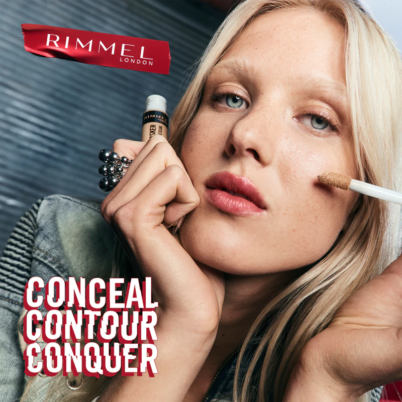 Corretivo multifuncional Rimmel com duração de 24 horas que reduz imperfeições.