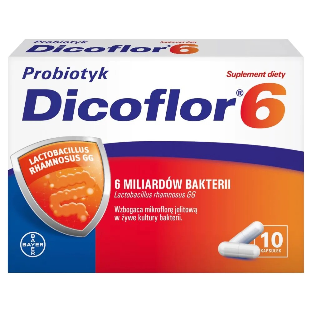 Dicoflor 6, Suplement diety zawierający żywe kultury bakterii, Kapsułki