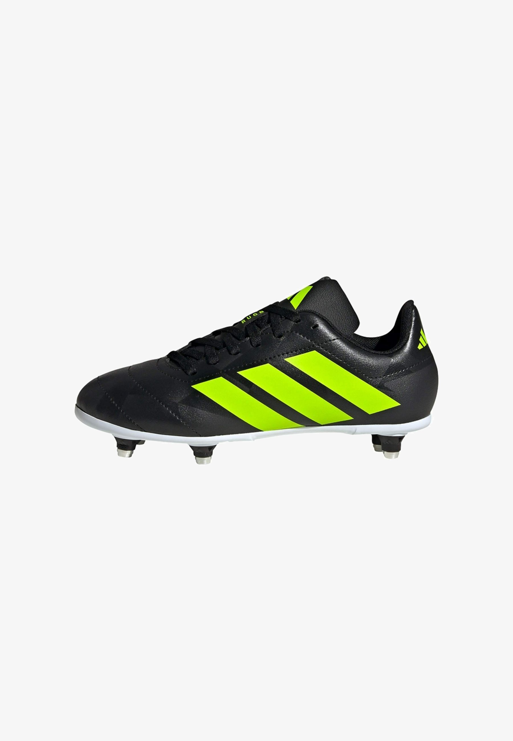 adidas Performance RUGBY JUNIOR SOFT GROUND - Voetbalschoenen voor stevige ondergrond - core black lucid lemon cloud white