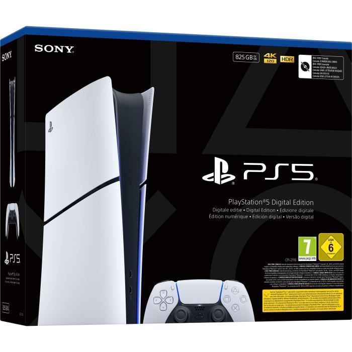 PS5 Digital Bundle (without disc drive): PlayStation 5 console (Slim model) + 2nd PS5 DualSense Silver wireless controller