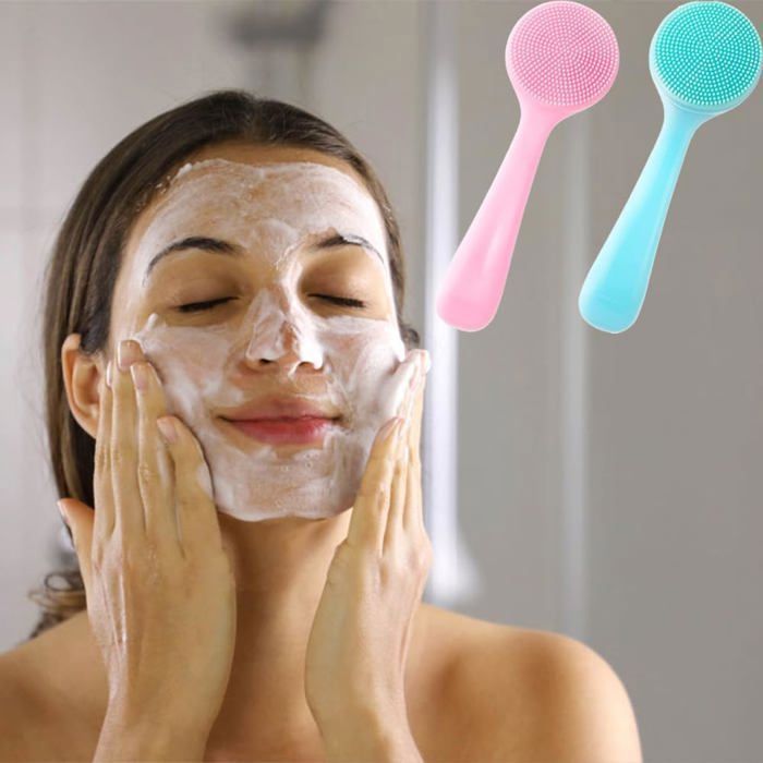 Brosse Nettoyante Visage - ULISEM - Silicone - Douce - Imperméable - Élimine Points Noirs (2pcs)