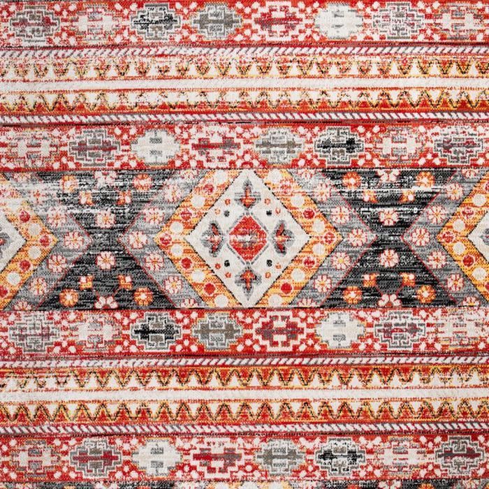 Tapis berbère 120x170 tissé motif saharien CLARK 5 rouge et jaune