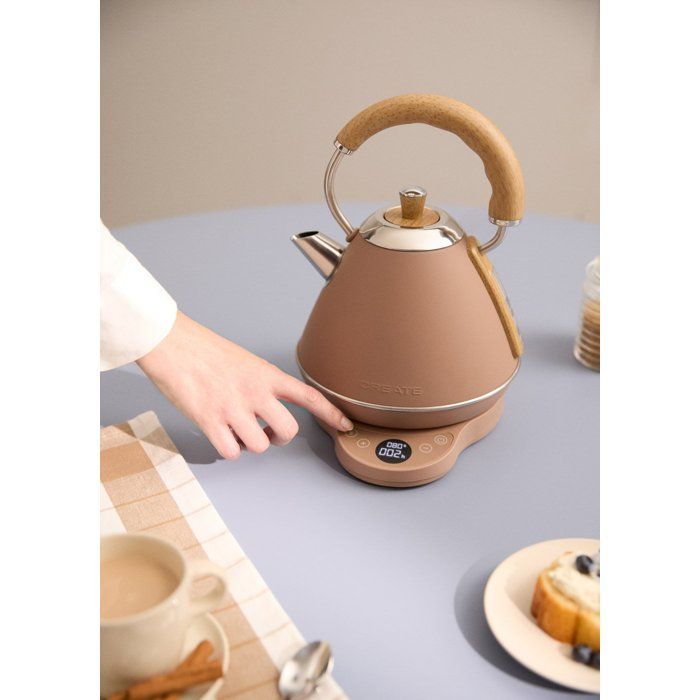 Hervidor eléctrico - Create - Kettle Retro Pro - 1 L - Temperatura regulable - Acero inoxidable