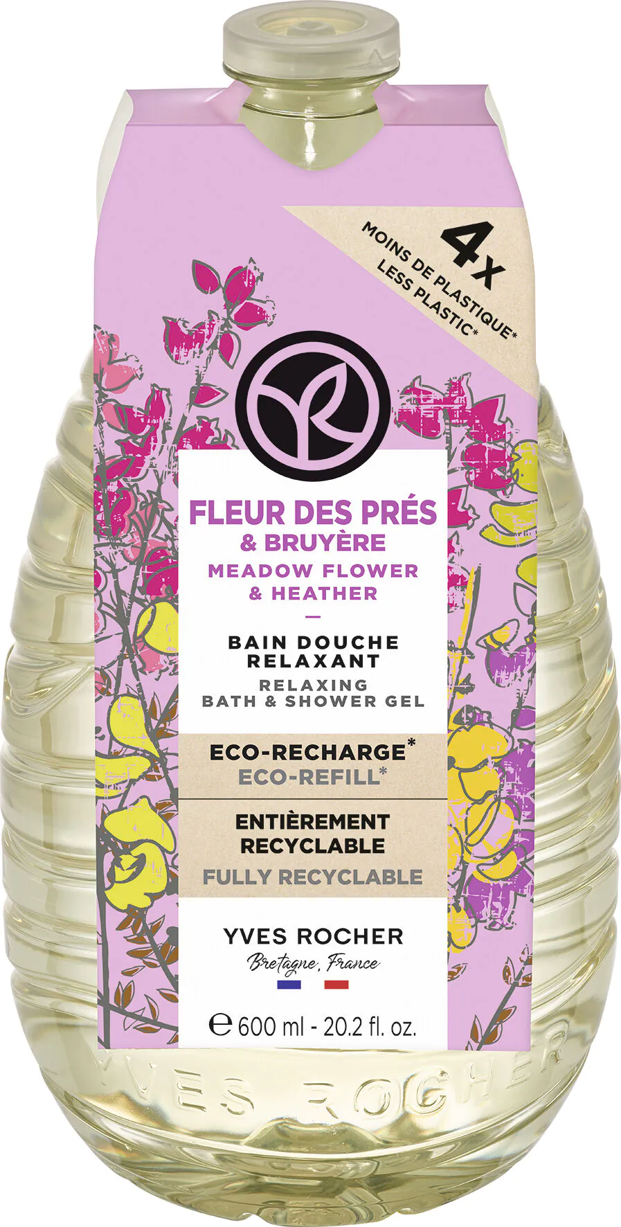 Yves Rocher Kwiaty Łąkowe & Wrzos Żel pod prysznic i do kąpieli - refill, 600 ml