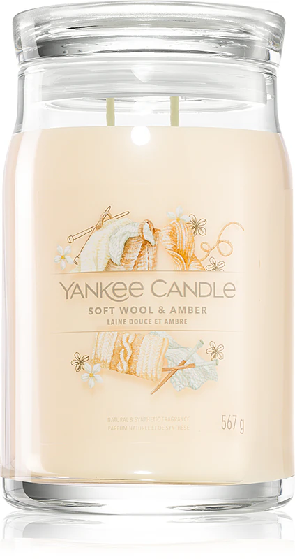 Yankee Candle geurkaars met zachte wol en amber