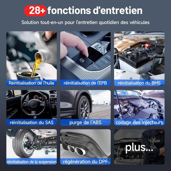 TOPDON ArtiDiag800BT 2.0 Outil de Diagnostic Auto pour Tout les Systèmes Valise Diagnostic Auto OBD2 Bluetooth avec 28 Fonctions
