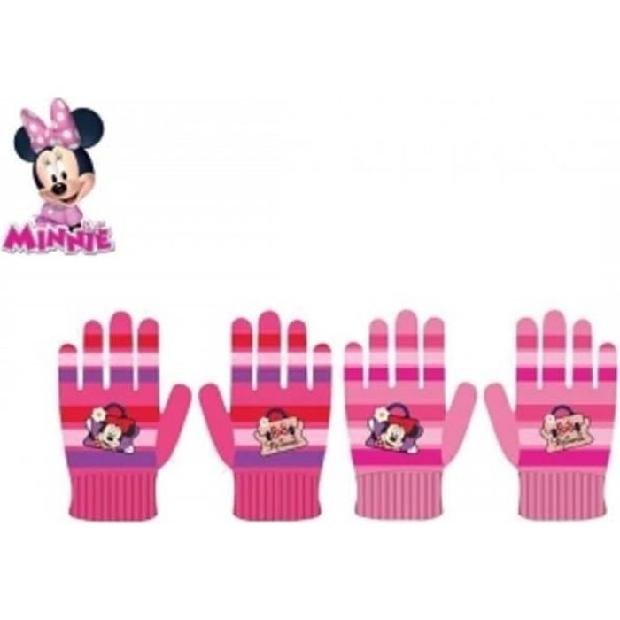 Guantes infantiles - Minnie Mouse - Talla única - Rosa - Otoño/Invierno - Selección aleatoria