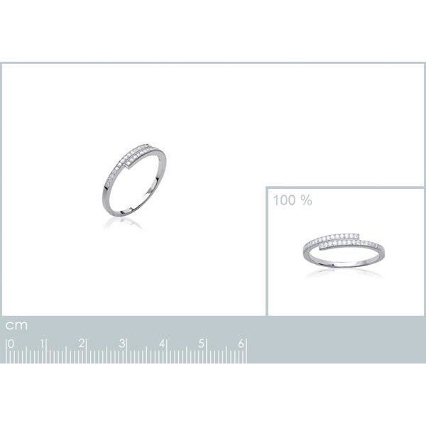 Women's wedding band - 925 sterling silver, rhodium plated - continuous rhinestone band