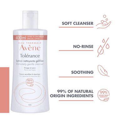 Avène Tolérance Extremt mild rengöringsgel för reaktiv och intolerant hud 400 ml