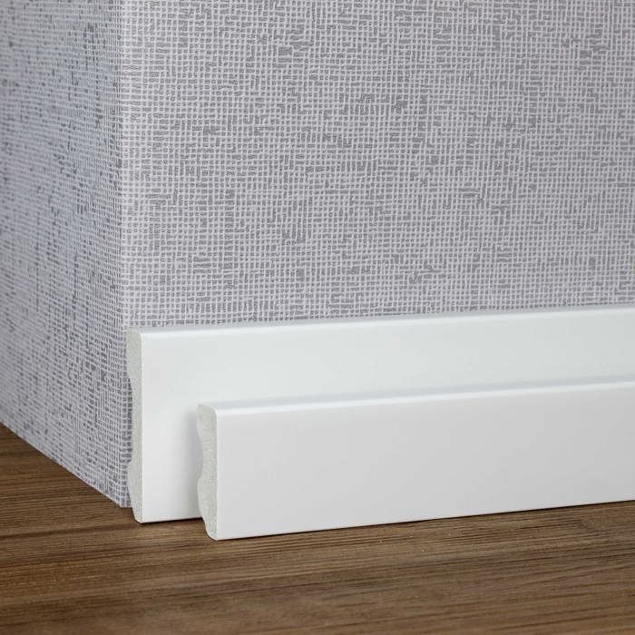 PROVISTON Skirting Board 16 x 60 x 2000 mm Modern square profile skirting board High quality white plastic skirting board Water resistant,