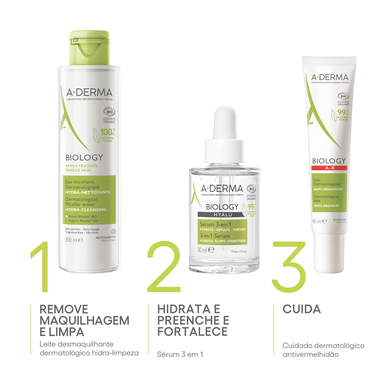 A-Derma Biology Hyalu Serum 3-i-1 Fräsch återfuktande och stärkande gelserum 30 ml