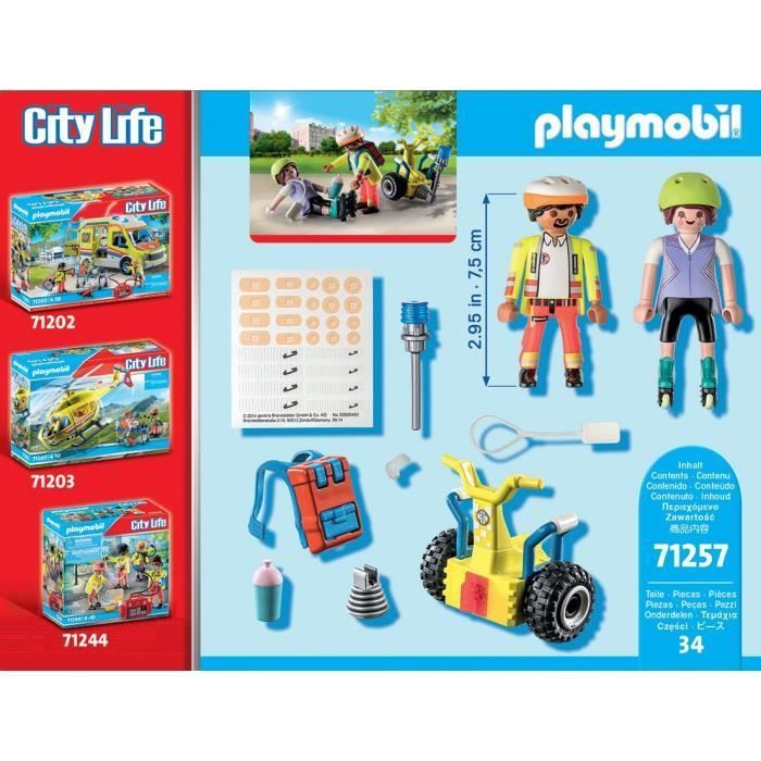 PLAYMOBIL 71257 Secouriste avec gyropode, City Action, Les Secouristes, Starter Pack, Dès 4 ans