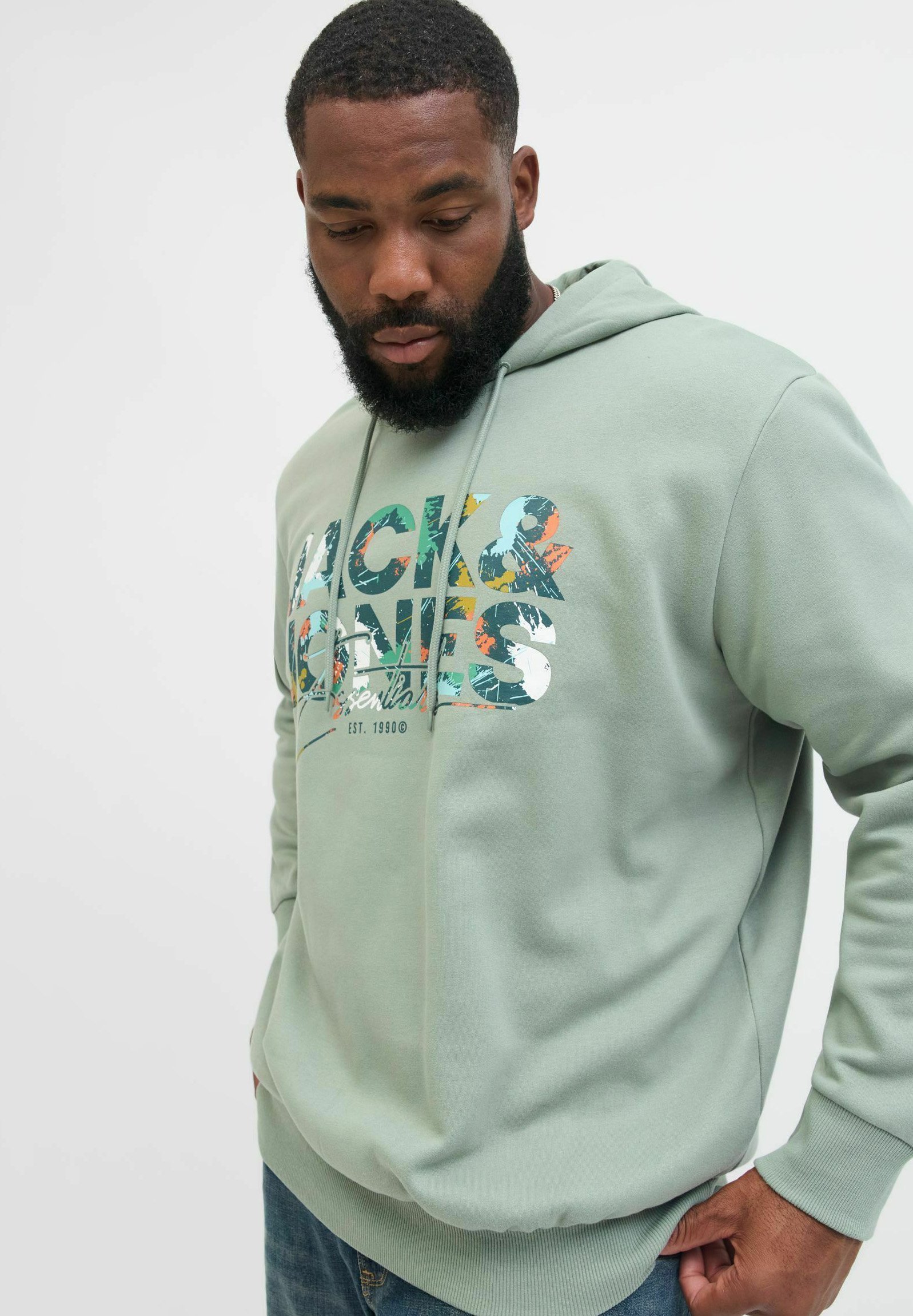 Jack & Jones Plus Size Logo - Hoodie - Eisberggrün