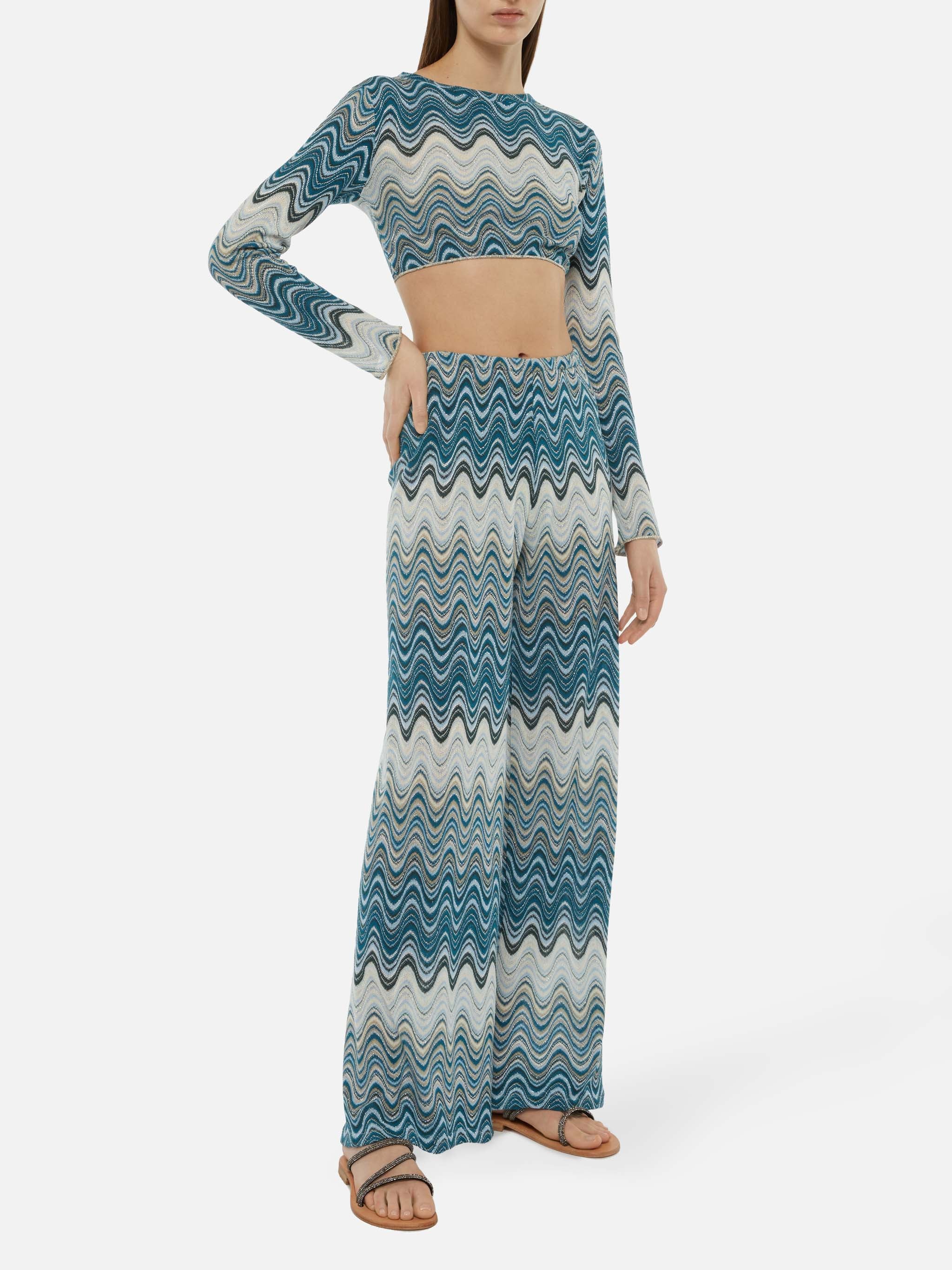 Siviglia cropped t-shirt in raschelbreisel