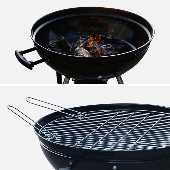 Barbacoa, parrilla y ahumador de carbón GEORGES de Ø57 cm con ruedas y 18 accesorios + estuche para utensilios.