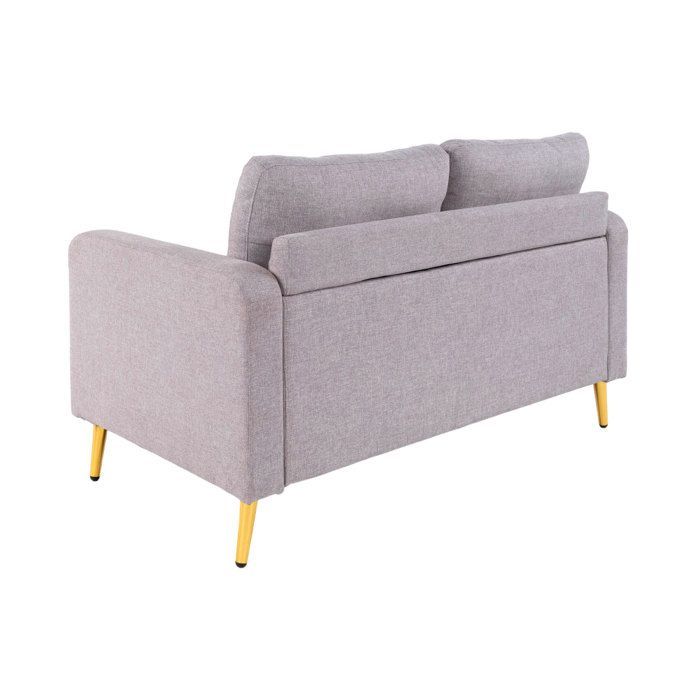 Set aus 2 Sofas + Sessel in hellgrauer Mikrofaser - GLIMAR