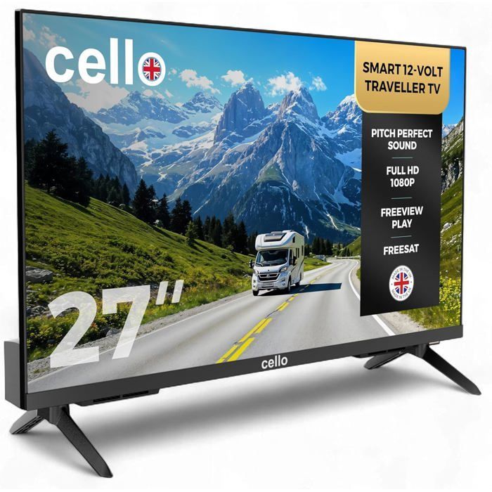 Smart TV da viaggio - SUTEO - 27 pollici - WebOS - Freeview Play - Perfect Pitch Sound
