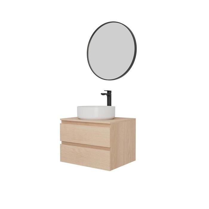 Conjunto de lavatório individual SORRENTO de 60 cm + lavatório + torneira + espelho