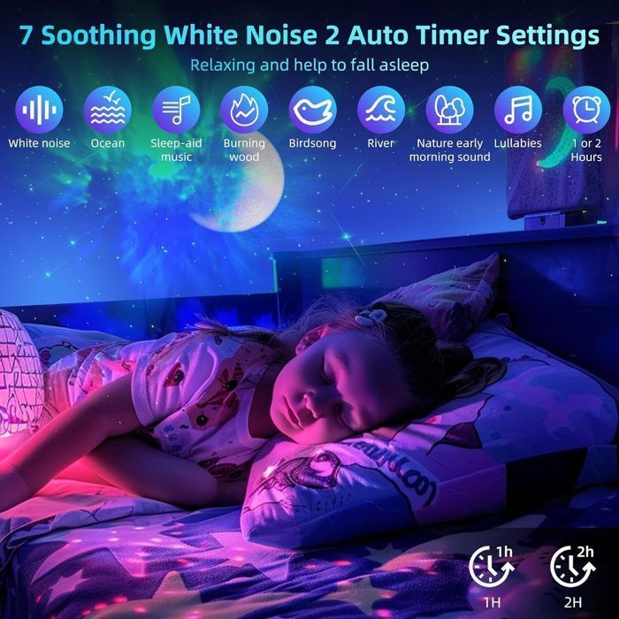 Proyector de cielo estrellado de astronauta, proyector de galaxia, luz nocturna estrellada para niños con nebulosa, control remoto y música Bluetooth.