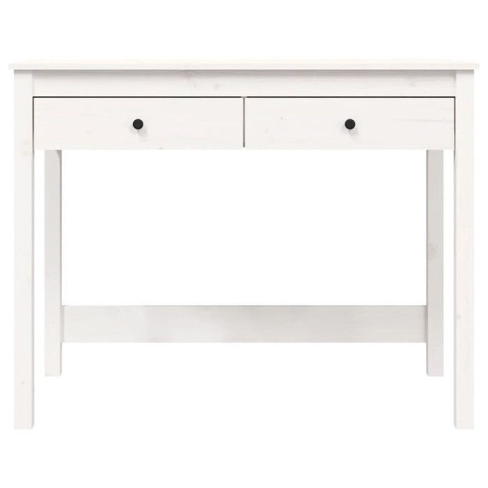 vidaXL Desk with Drawers, White, 100x50x78 cm, Solid Pine Wood, 824644