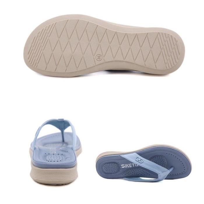 Tongs Femme Plates Ete Antidérapant Casual Flip Flops Confortable - Marque - Modèle - Bleu - Synthétique