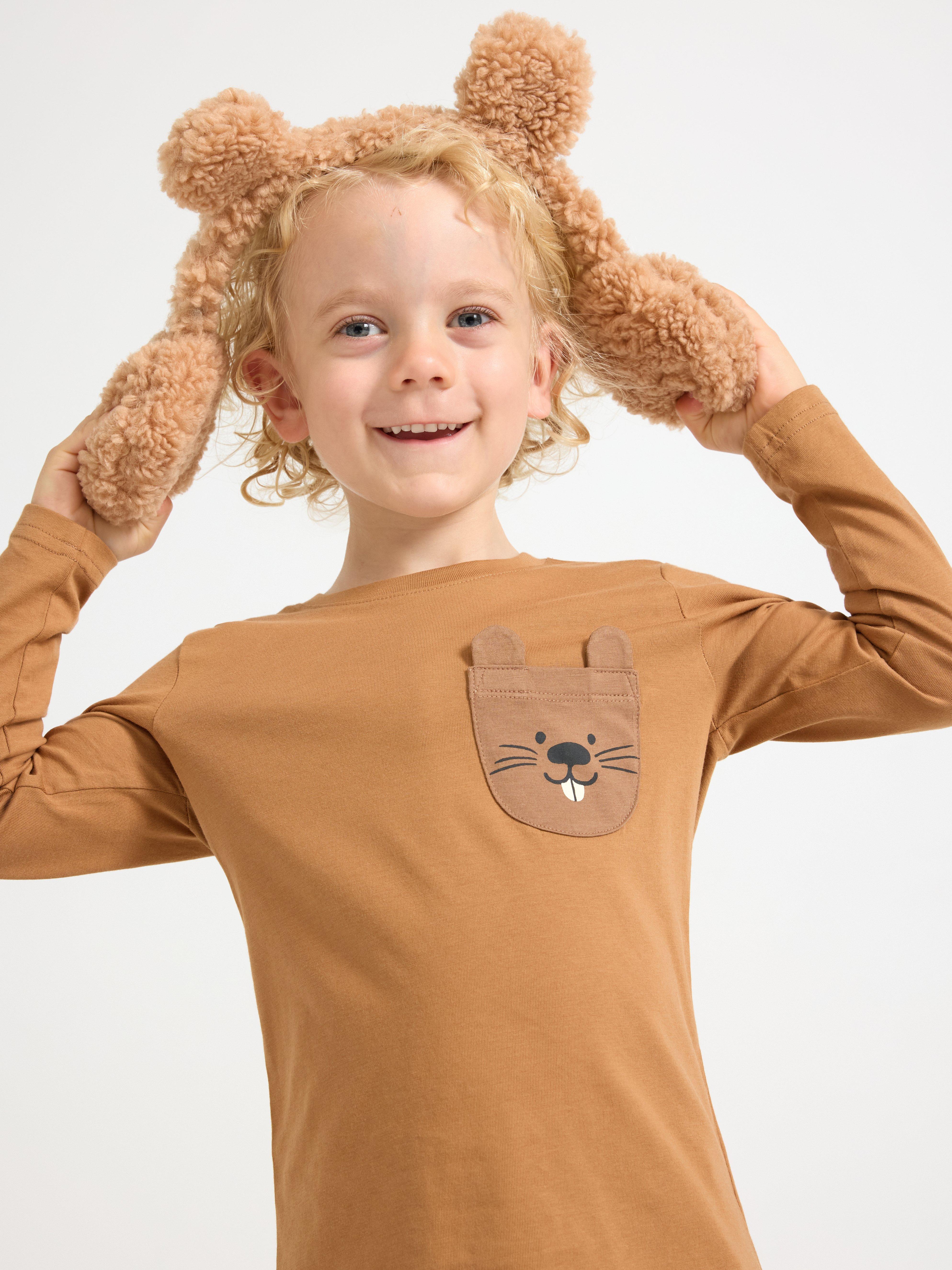 Langermet topp Mørk Dusty Beige