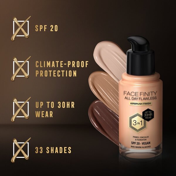 Max Factor Facefinity All Day Flawless N45 Topli bademov puder<br>30ml