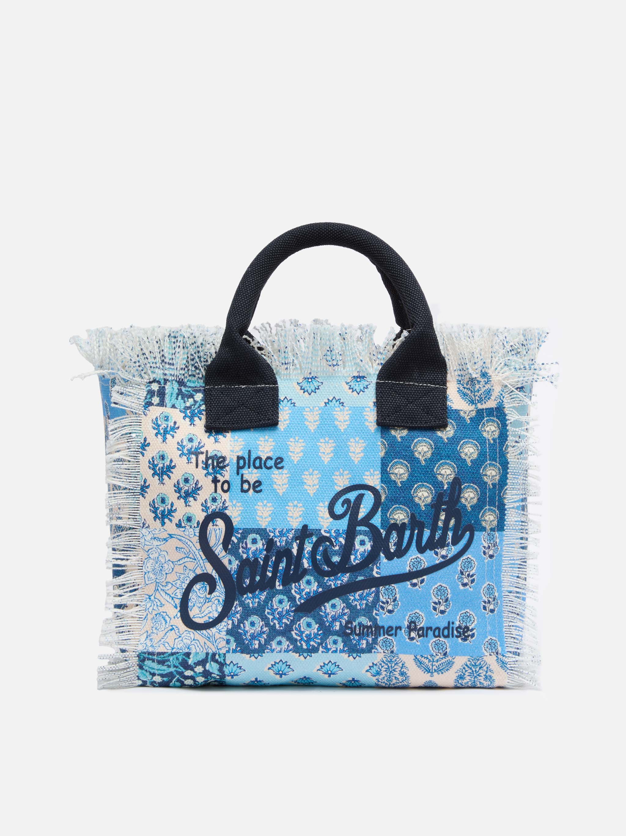 Colette katoenen canvas tas met bloemenprint.