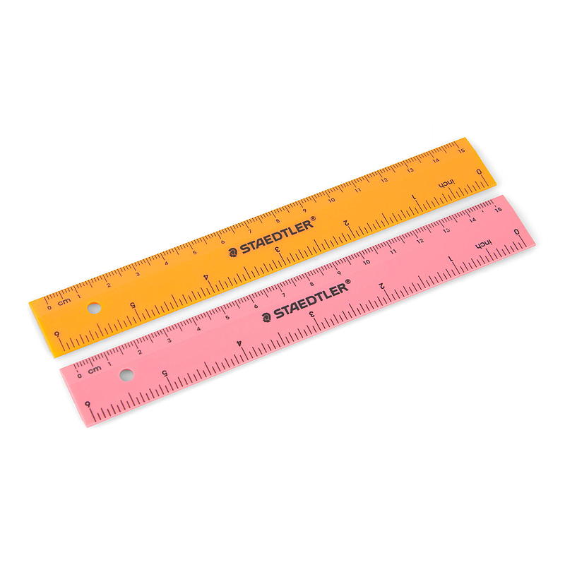 Staedtler linjal 2-pakning pastellfargede