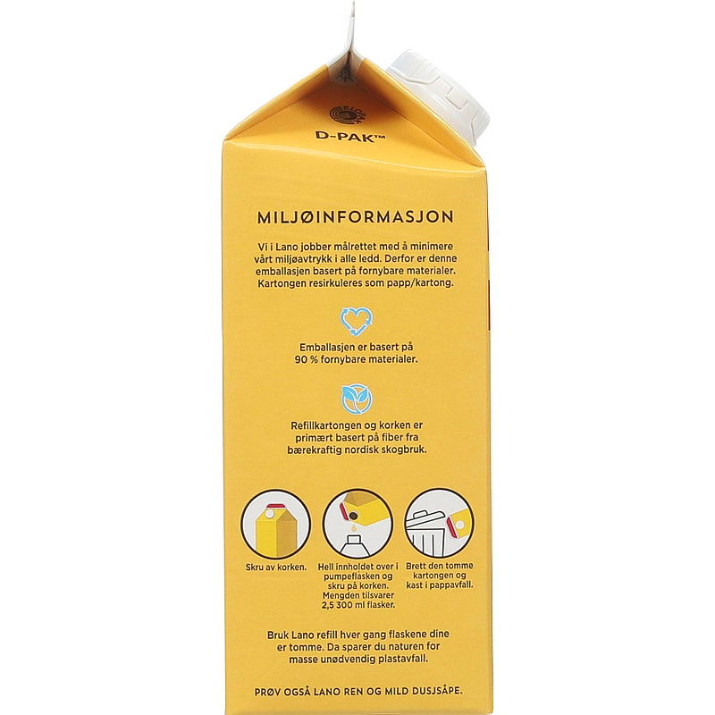 Jabón de manos Lano 750 ml, recarga Lano