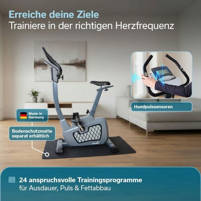 Bicicleta ergométrica Skandika Wiry Ergometer - 24 programas - 32 níveis de resistência - Conectada