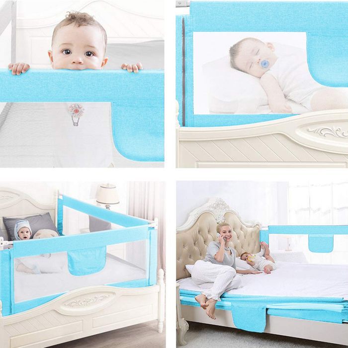 Draagbare verticale bedrail voor baby's en kinderen - ERROLVES - Blauw - 1,8 m