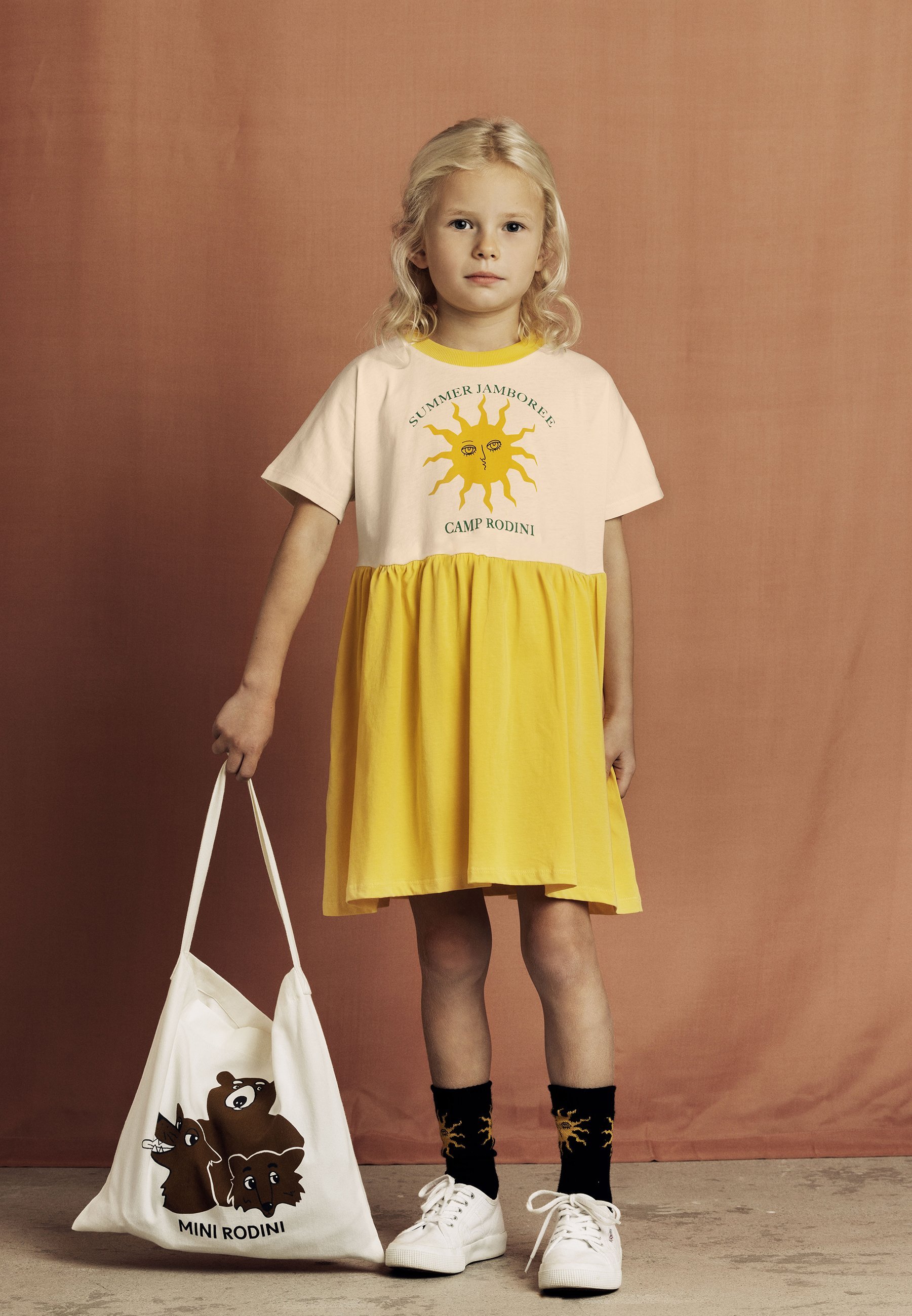 Mini Rodini SUN DRESS - Robe en jersey - offwhite