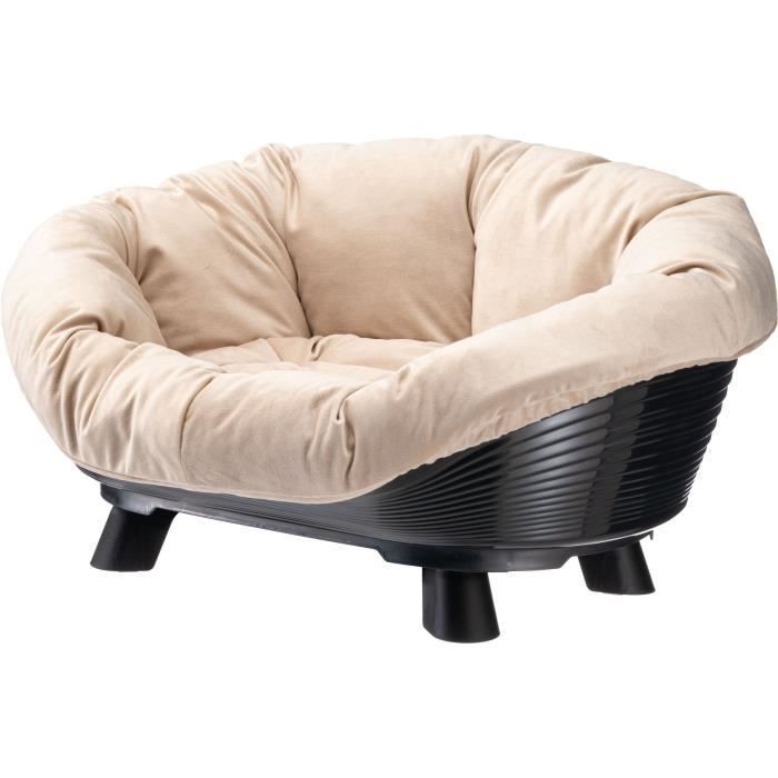 Cesta con cojín negra - Tamaño M - 64 x 48 x 25 cm - FERPLAST