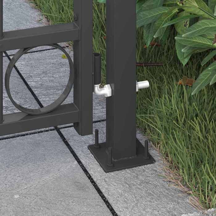 RUIG* CHIC Portail entrée Porte Jardin - KENNETH - Porte de Clôture Gris 102 x 200 cm Acier 764063