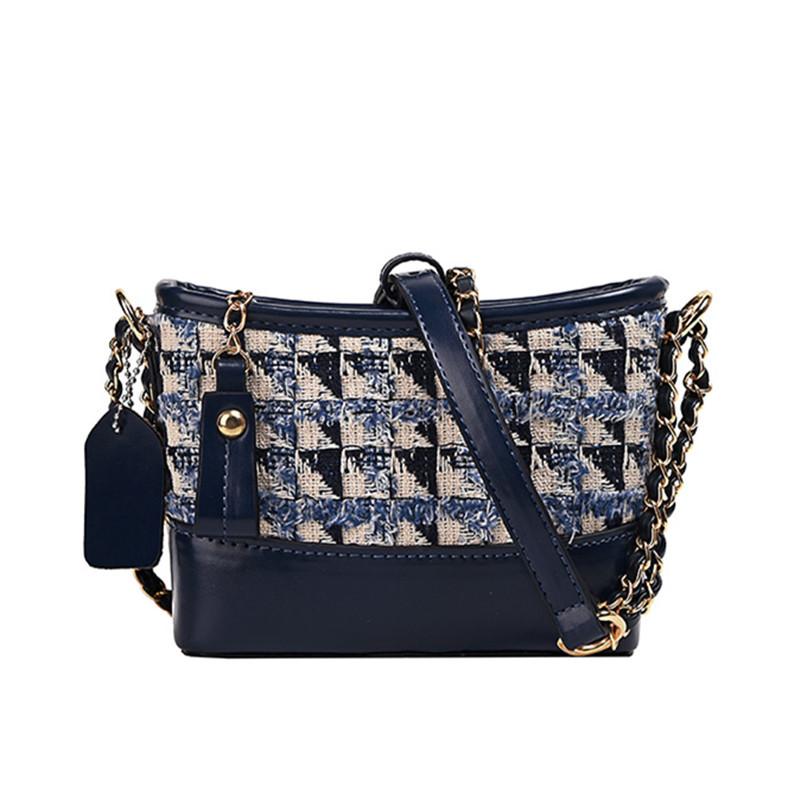 Nuova borsa a tracolla con superficie effetto lino intrecciato per donna, borsetta da donna di alta qualità, borse firmate, moda autunnale