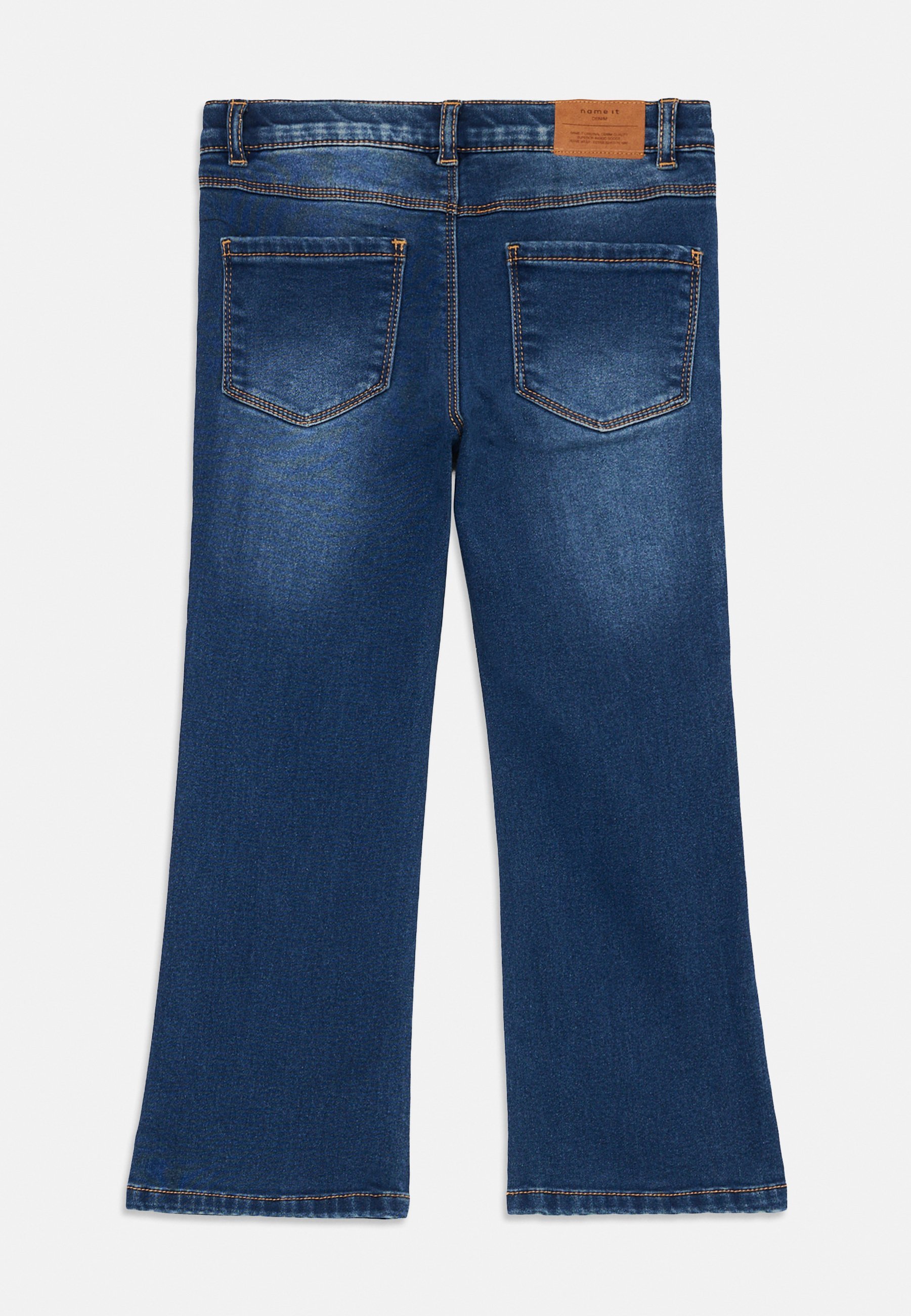 Noem het NMFSALLI FLEECE - Rechte jeans - donkerblauwe denim