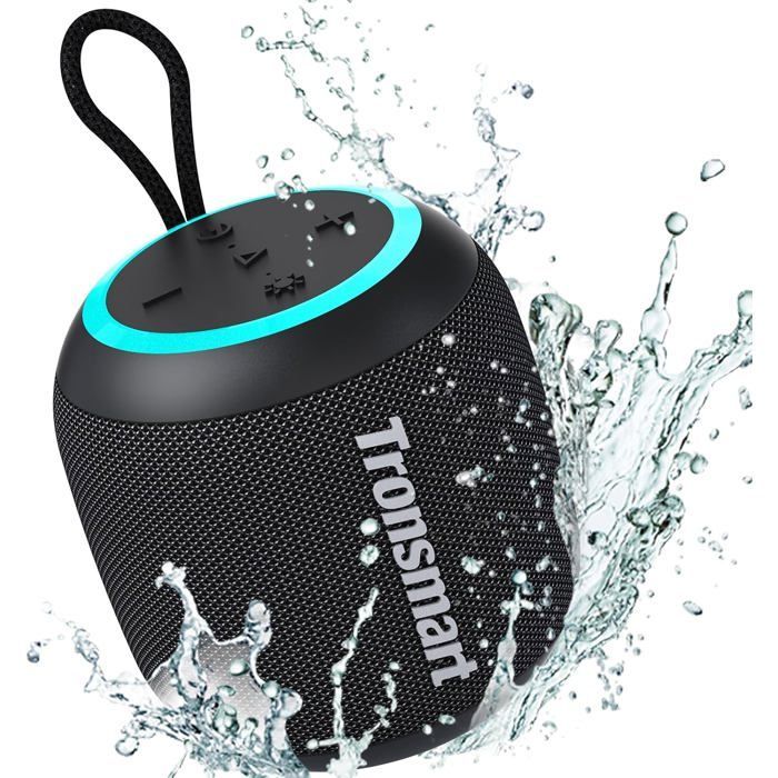 Altavoz Bluetooth portátil T7 - SOUNDPULSE - Resistente al agua IPX7 - 18 horas de duración de la batería - Luz LED - Sonido estéreo