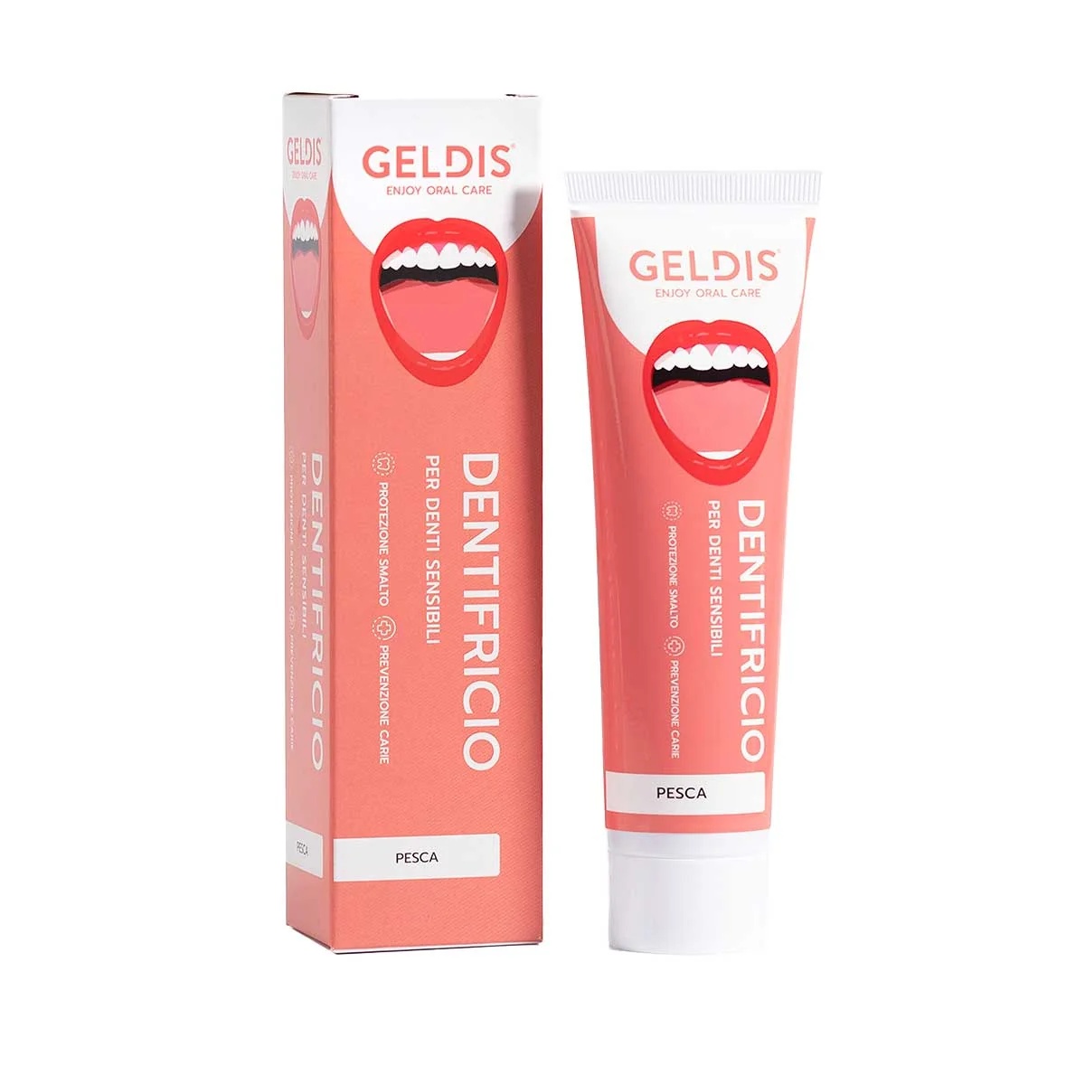 Pasta de dientes Geldis color melocotón rosa
